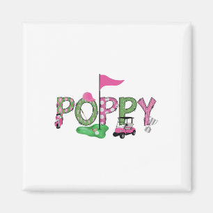 Golf Poppy Pink Hole in einem Golf 1. Geburtstagsk Magnet