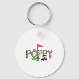 Golf Poppy Pink Hole in einem Golf 1. Geburtstagsk Schlüsselanhänger