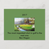 Golf Postcard mit Ben Hogan Zitat
