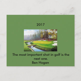 Golf Postcard mit Ben Hogan Zitat Postkarte