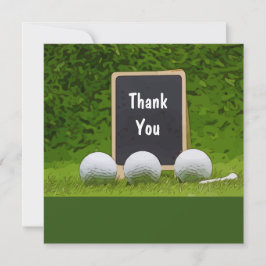Golf Postcard mit Dankeschön Wort auf schwarzer Br Karte