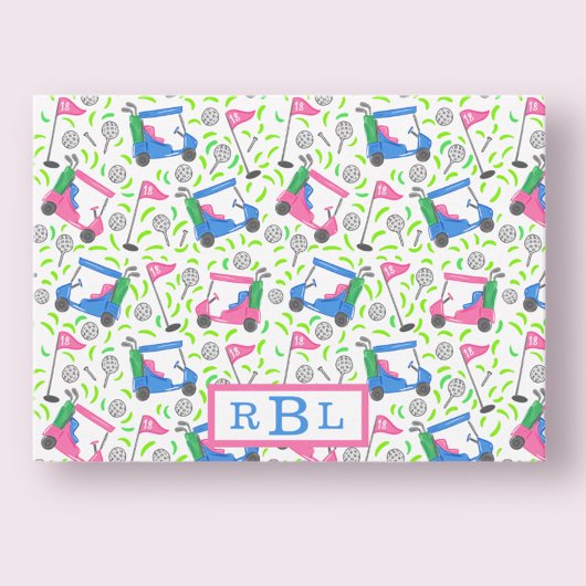 Golf Preppy Three Letter Monogram Mitteilungskarte