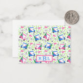 Golf Preppy Three Letter Monogram Mitteilungskarte (Vorderseite/Rückseite Beispiel)