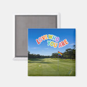 Golf Pride auf Golfplatz regenbogenfarbenem Thema Magnet (Vorderseite/Rückseite)