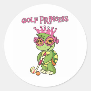 Golf Princess Runder Aufkleber
