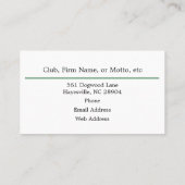 Golf Pro oder Golf-Enthusiasten Visitenkarte (Rückseite)