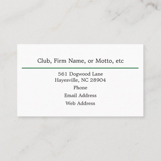 Golf Pro oder Golf-Enthusiasten Visitenkarte (Rückseite)