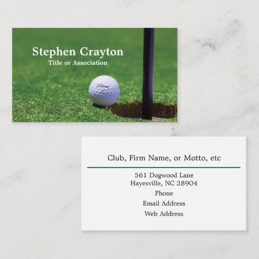 Golf Pro oder Golf-Enthusiasten Visitenkarte (Vorne/Hinten)