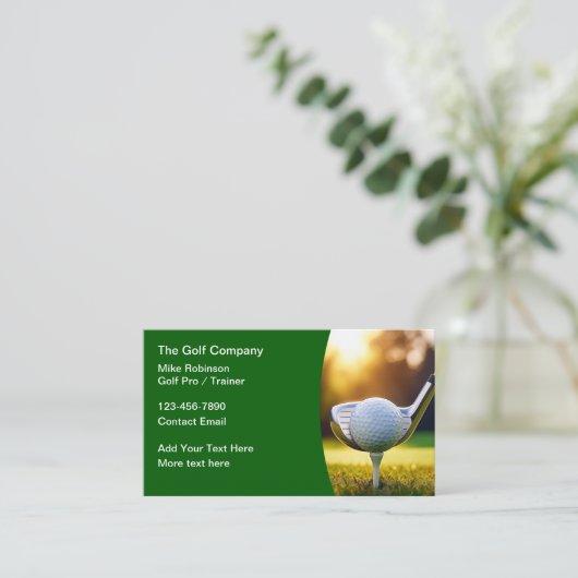 Golf Pro Trainer- und Instrukteurkarten Visitenkarte (Stehend Vorderseite)