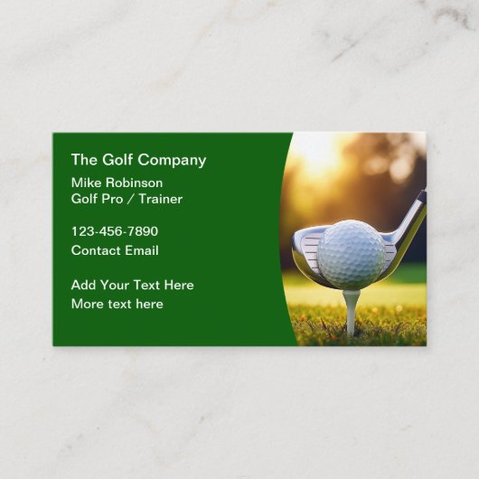 Golf Pro Trainer- und Instrukteurkarten Visitenkarte (Vorderseite)