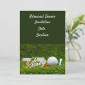 Golf Probe Dinner Einladung mit Ball & Bier (Stehend Vorderseite)
