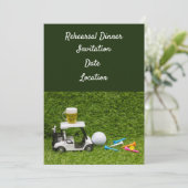 Golf Probe Dinner Einladung mit Ball & Bier (Stehend Vorderseite)