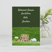 Golf Probe Dinner Einladung mit Ball & Bier (Stehend Vorderseite)