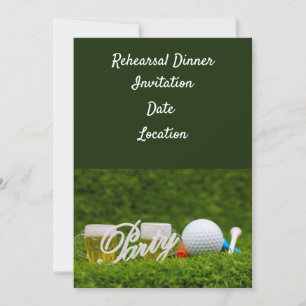 Golf-Probe-Dinner-Einladung mit Ball und Bier Einladung