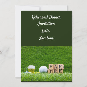 Golf-Probe-Dinner-Einladung mit Ball und Bier Einladung