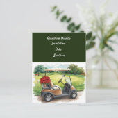 Golf-Probeessen Hochzeits-Dinner-Einladung Postkarte (Stehend Vorderseite)