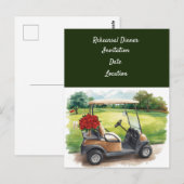 Golf-Probeessen Hochzeits-Dinner-Einladung Postkarte (Vorne/Hinten)