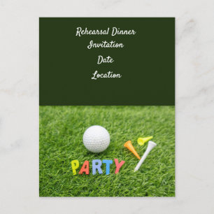 Golf-Probehochzeit Dinner-Einladung Postkarte