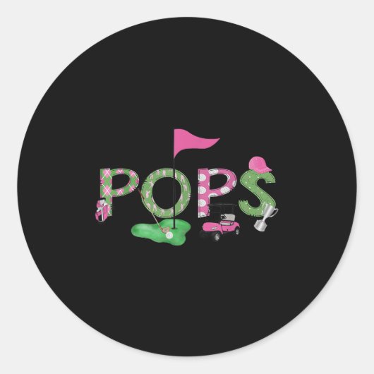 Golf Ps Nk Hole In One Golf 1st Birthday Girl Runder Aufkleber (Vorderseite)