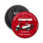 Golf Pub Golf Cart Beer & Snacks Wilde Geschichten Flaschenöffner (Vorderseite)