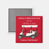 Golf Pub Golf Cart Beer & Snacks Wilde Geschichten Magnet (Vorderseite/Rückseite)