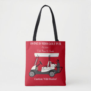 Golf Pub Golf Cart Bier & Snacks Wilde Geschichten Tasche