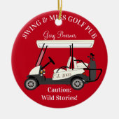 Golf Pub mit Kunst Golfer Keramik Ornament (Vorne)