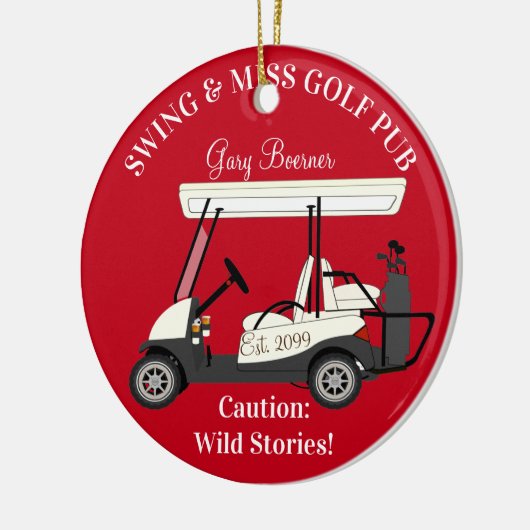 Golf Pub mit Kunst Golfer Keramik Ornament (Links)