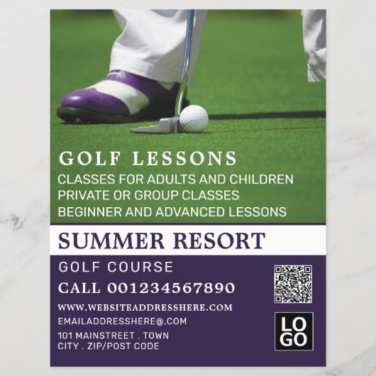 Golf Putt, GoIf Lesson Werbung Flyer (Vorne)