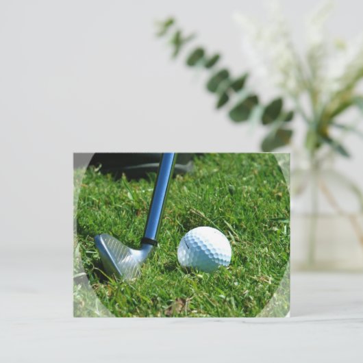 Golf Putt Postkarte (Stehend Vorderseite)