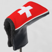 Golf Putter Abdeckung mit Flagge der Schweiz Headcover (3/4 Vorderseite)