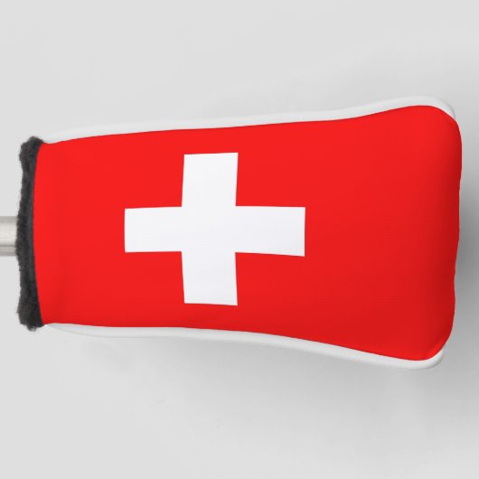 Golf Putter Abdeckung mit Flagge der Schweiz Headcover (Vorderseite)