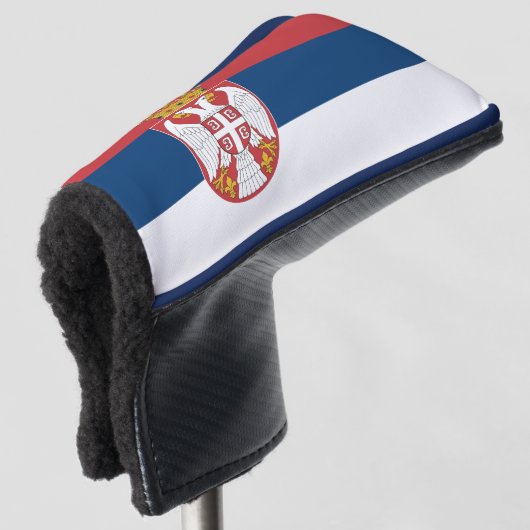 Golf Putter Abdeckung mit Flagge Serbiens Golf Headcover (3/4 Vorderseite)
