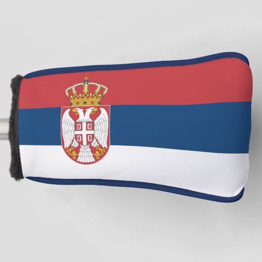 Golf Putter Abdeckung mit Flagge Serbiens Headcover (Vorderseite)