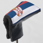 Golf Putter Abdeckung mit Flagge Serbiens Headcover (3/4 Vorderseite)