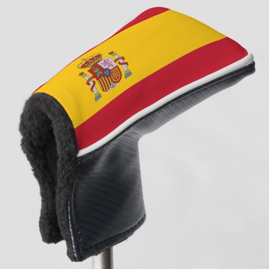 Golf Putter Abdeckung mit Flagge Spaniens Headcover (3/4 Vorderseite)