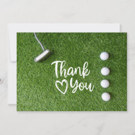 Golf Putter auf grünem Gras Danke