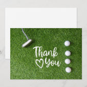 Golf Putter auf grünem Gras Danke (Vorne/Hinten)