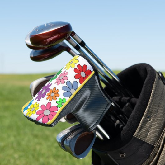 Golf Putter Cover - Crazy Daisies! Golf Headcover (In Situ)