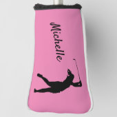 Golf Putter Cover "golfer Michelle" pink Headcover (Rotieren 90)