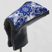 Golf Putter Cover mit blauweißem Farbdesign Headcover (3/4 Vorderseite)