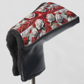 Golf Putter Cover mit englischer Rose Design Headcover (3/4 Vorderseite)