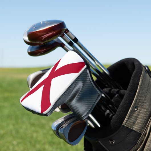 Golf Putter Cover mit Flag Alabama, USA Golf Headcover (In Situ)
