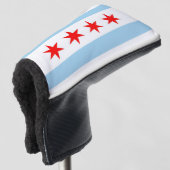 Golf Putter Cover mit Flag Chicago, USA Headcover (3/4 Vorderseite)