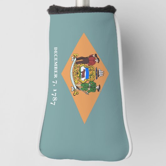 Golf Putter Cover mit Flag Delaware, USA Headcover (Rotieren 90)