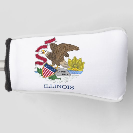 Golf Putter Cover mit Flag Illinois, USA Golf Headcover (Vorderseite)