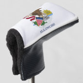 Golf Putter Cover mit Flag Illinois, USA Headcover (3/4 Vorderseite)