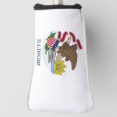 Golf Putter Cover mit Flag Illinois, USA Headcover (Rotieren 90)