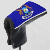 Golf Putter Cover mit Flag Michigan, USA Golf Headcover (3/4 Vorderseite)