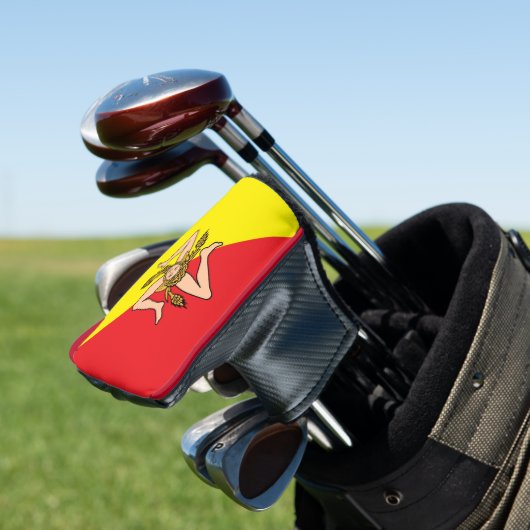 Golf Putter Cover mit Flag Sizilien, Italien Golf Headcover (In Situ)